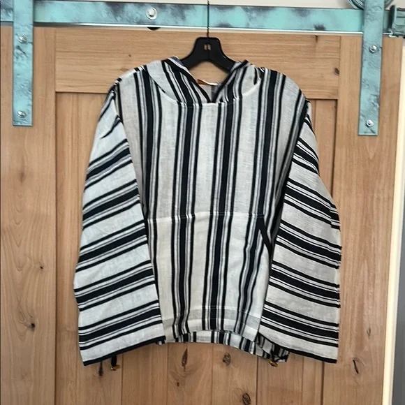 NEW Tory Burch Awning Stripe Linen Hoodie  – Size XS - Picture 7 of 12